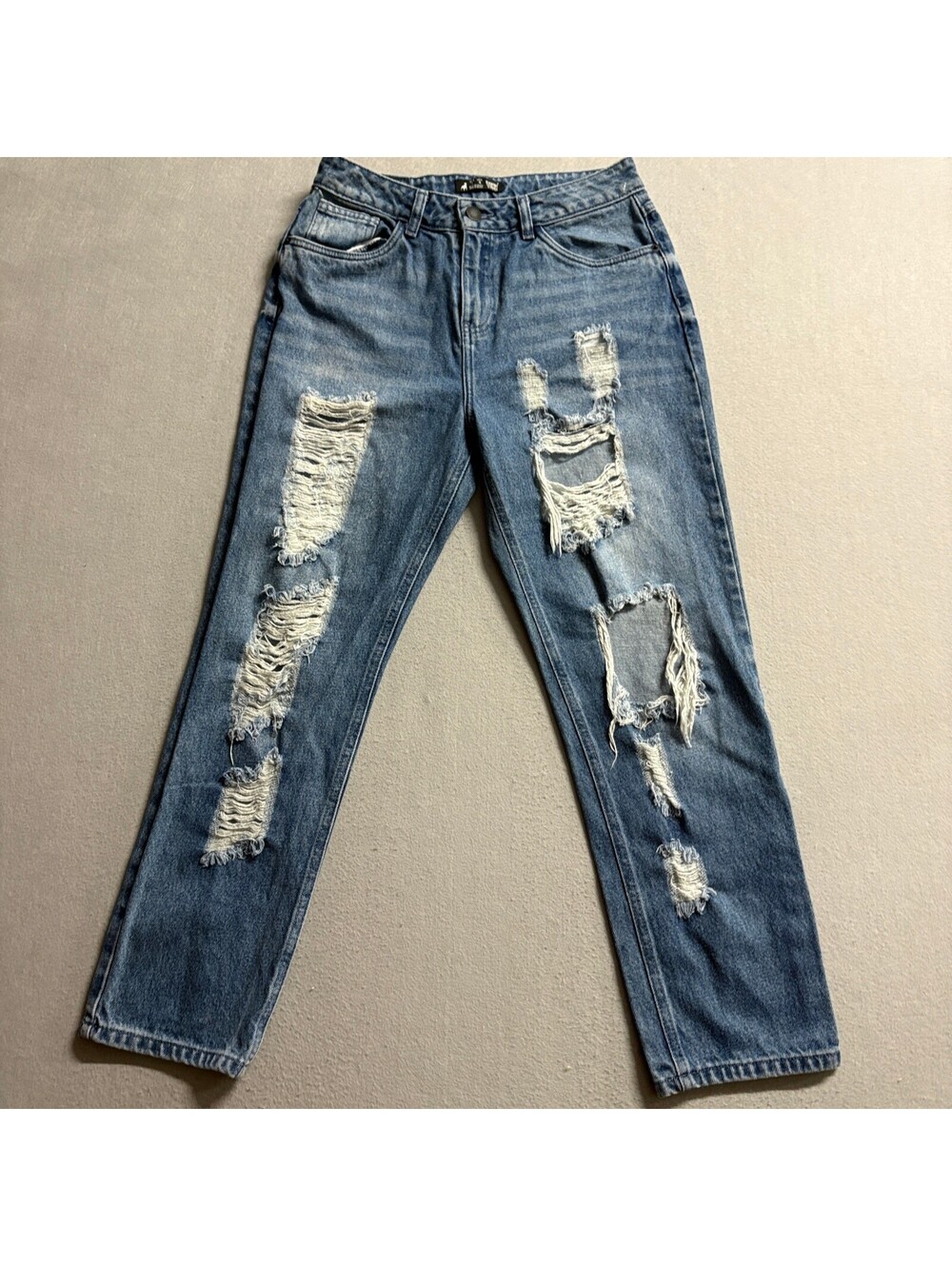 Cuidado con el Perro Distressed Jeans Womens Size 4 Blue Denim Ripped High Rise